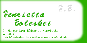 henrietta bolcskei business card