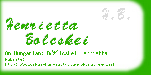 henrietta bolcskei business card